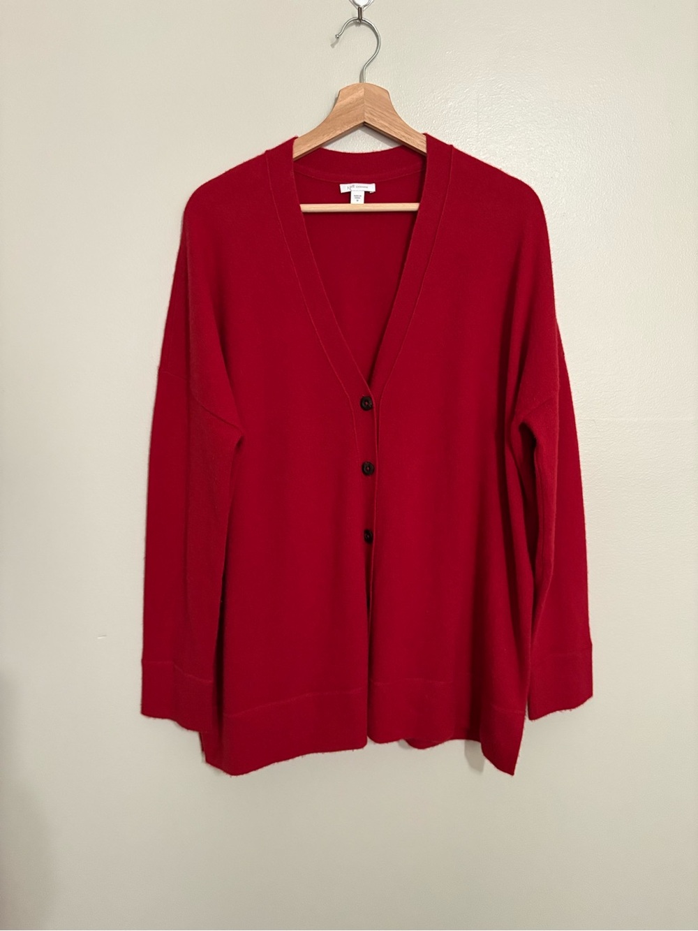 Jill Pure Jill 100% Cashmere V-neck Red Cardigan Size M